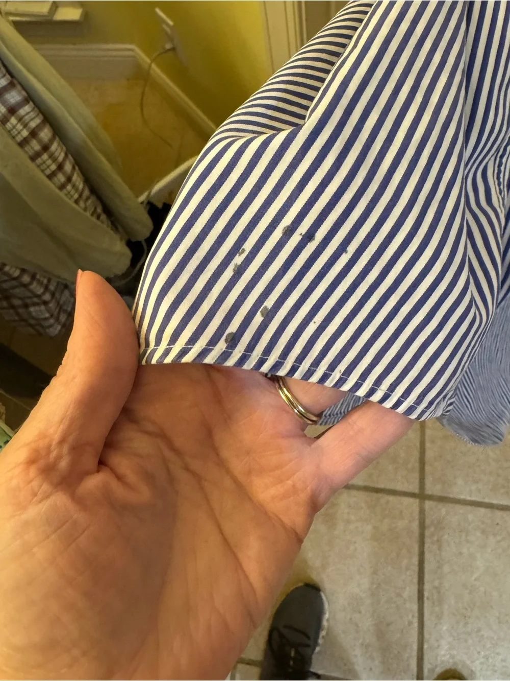Polo by Ralph Lauren Navy and White Striped Button-Down Shirt